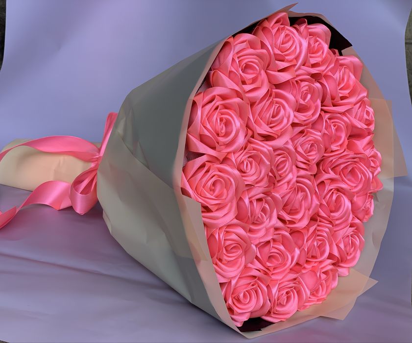 Букет з атласних стрічок