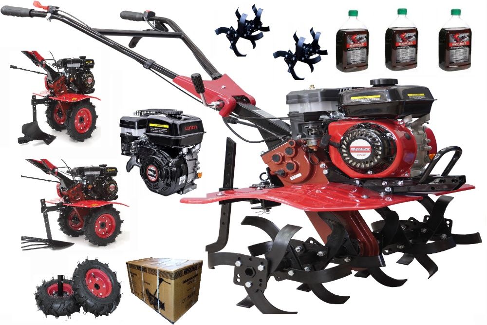 Glebogryzarka Hortmasz HGS 900 Żeliwna Mocna 7KM + KOŁA + PŁUG DO ORKI