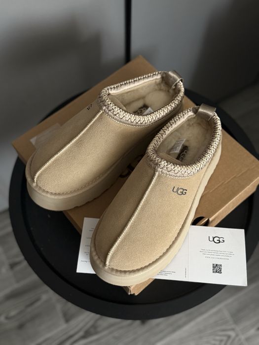 Ugg tazz бежеві замшеві угги капці тапки жіночі угі уггі