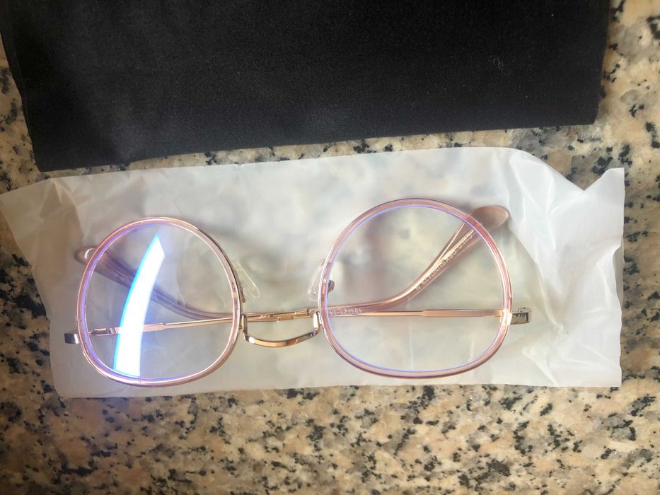 Óculos redondos blue lens