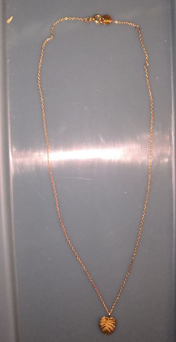 Colar Dourado com Pingente Folha