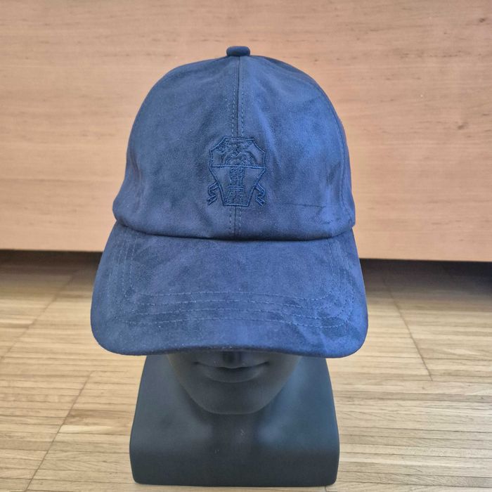 Бейсболка Brunello Cucinelli Cappello Velvet Cotton Deep Blue
