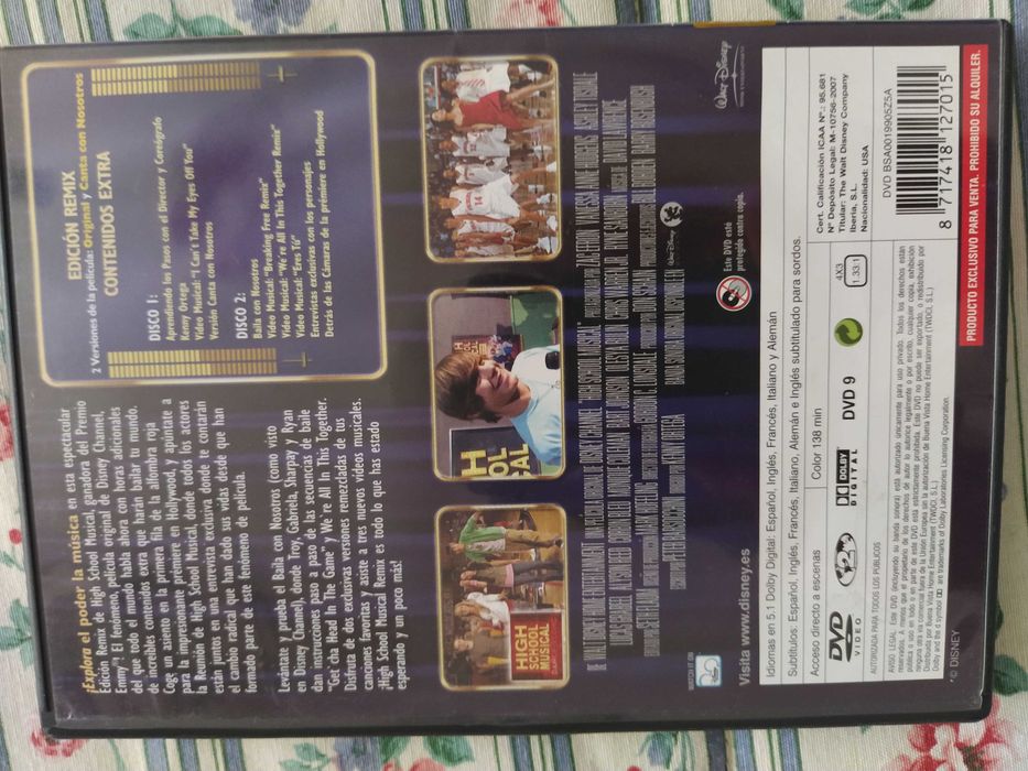 DVD duplo High School Musical Remix da Walt Disney
