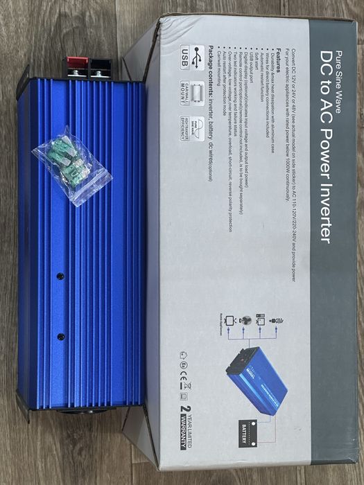 Продам новий інвертор CARSPA P1000-12 — 1000 Вт, чиста синусоїда