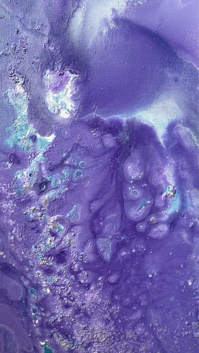 Duży obraz abstrakcyjny Rafa Koralowa fioletowy turkusowy ocean 140x100