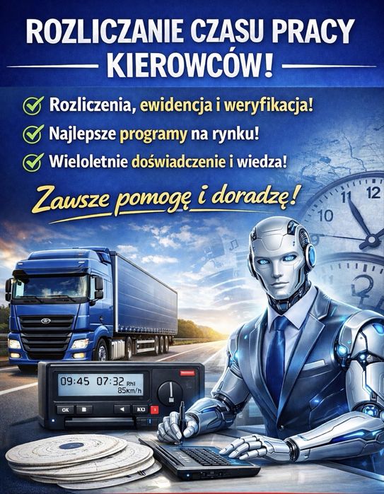 Rozliczanie czasu pracy kierowców, odczyt karty kierowcy, odczyt tacho