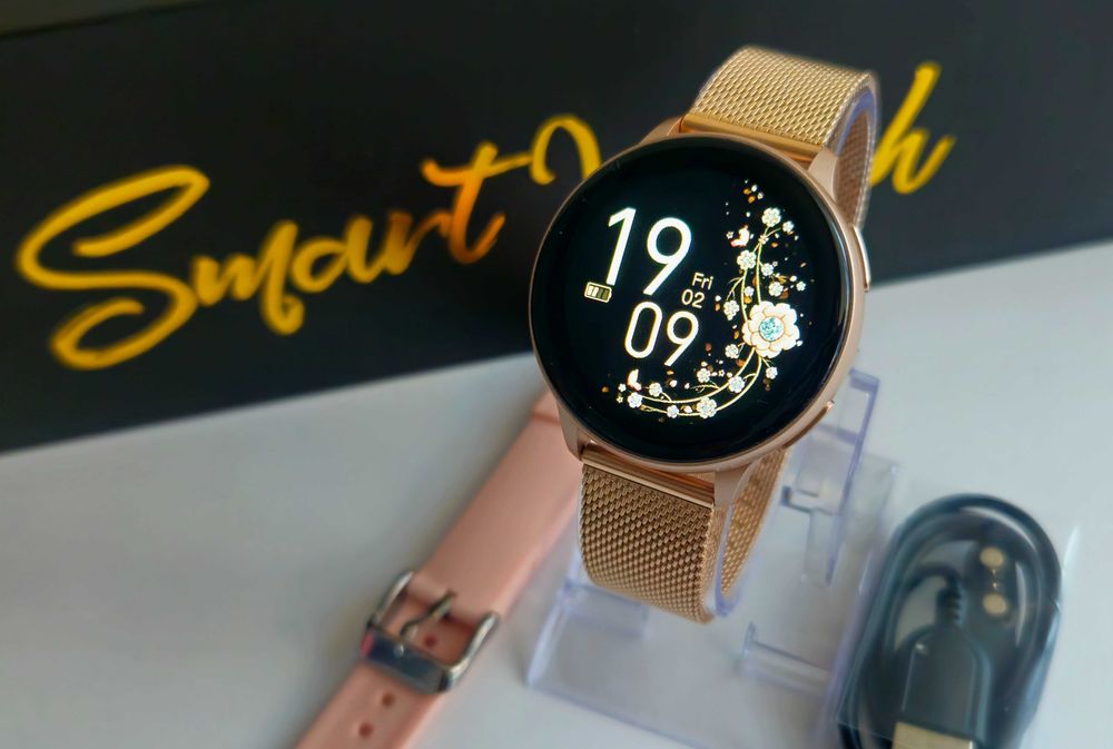 zegarek damski złoty smartwatch nowy nieużywany mnóstwo funkcji PL