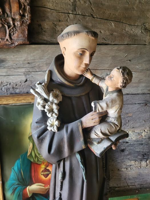 Stara figura 83 cm Święty Antoni z Padwy