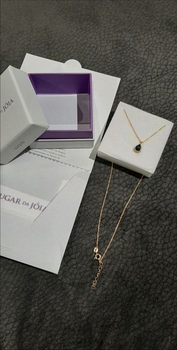 Colar em prata dourada gota