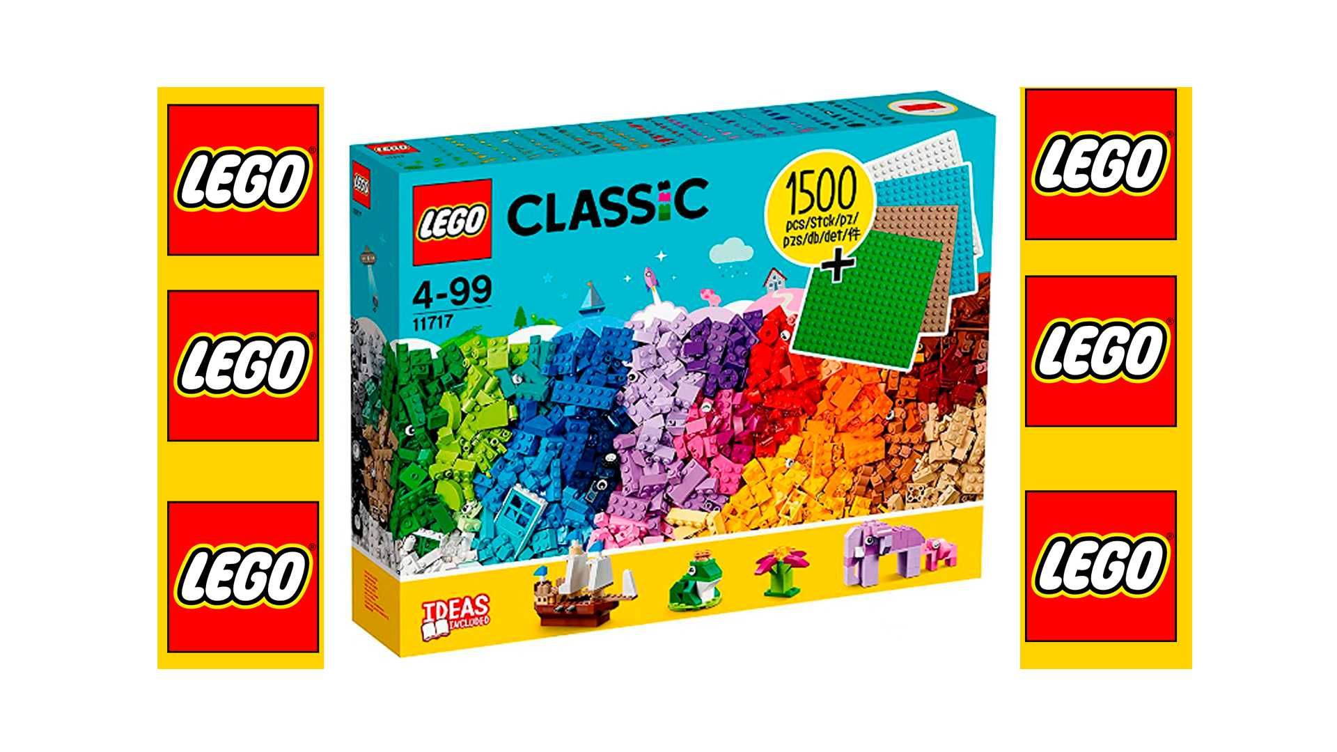 Конструктор ЛЕГО 1500 деталей. Lego Classic 11717 Кубики та пластини: 3 ...