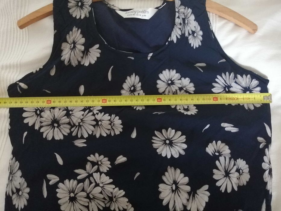 Debenhams D Perkins 38M / 40L sukienka maxi skos granatowa bez rękawów