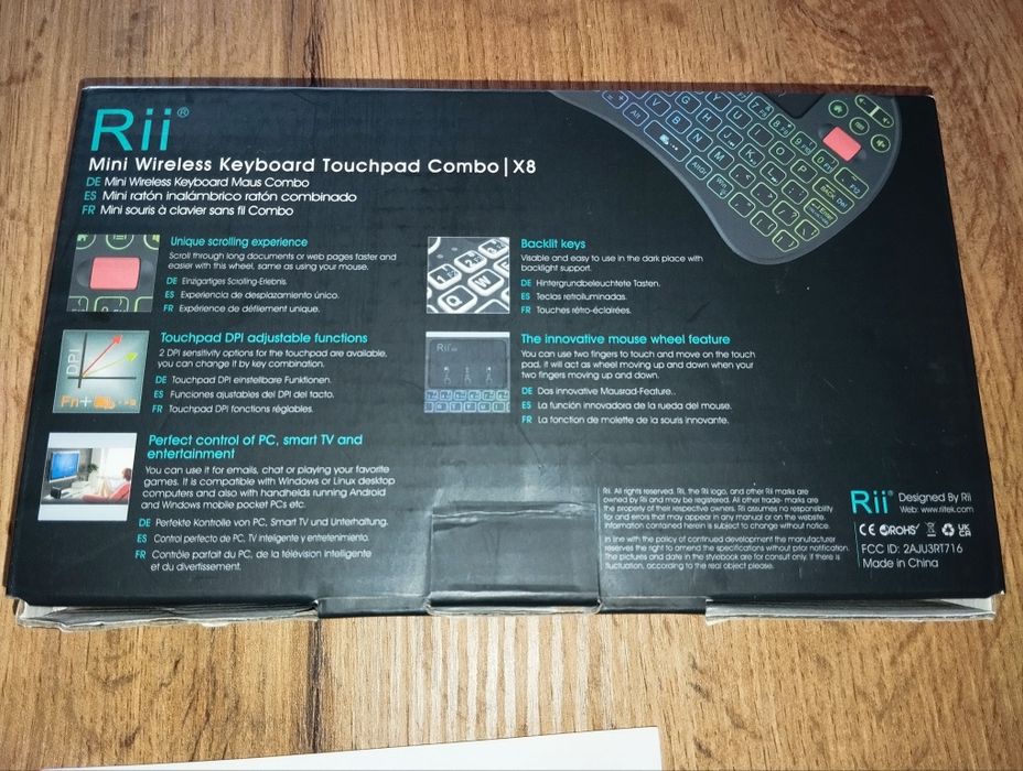 Klawiatura wielofunkcyjna Touchpad Rii x8
