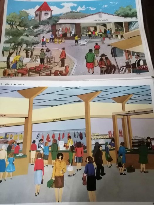 Material didático para o ensino primário, anos 70 - Gravuras