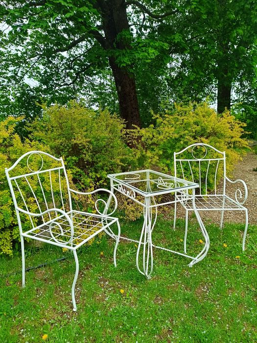 Komplet ogrodowy Shabby Chic ,prowansalski ,metalowy