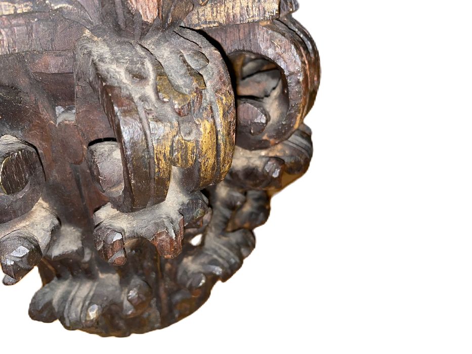 Capitel fragmento antigo talha dourada seculo 18