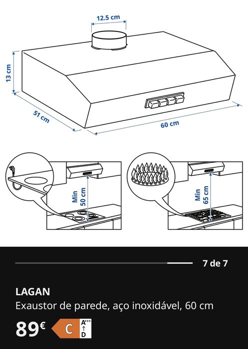 Exaustor cinzento IKEA