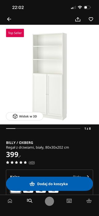 Regal z drzwiami Billy, Ikea, super stan