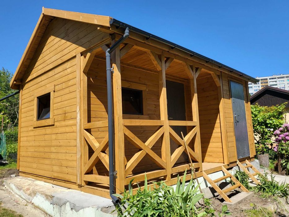 • • • • Domek letniskowy • • • • PEDRO II 5x4 m z tarasem DREWNOTRIK