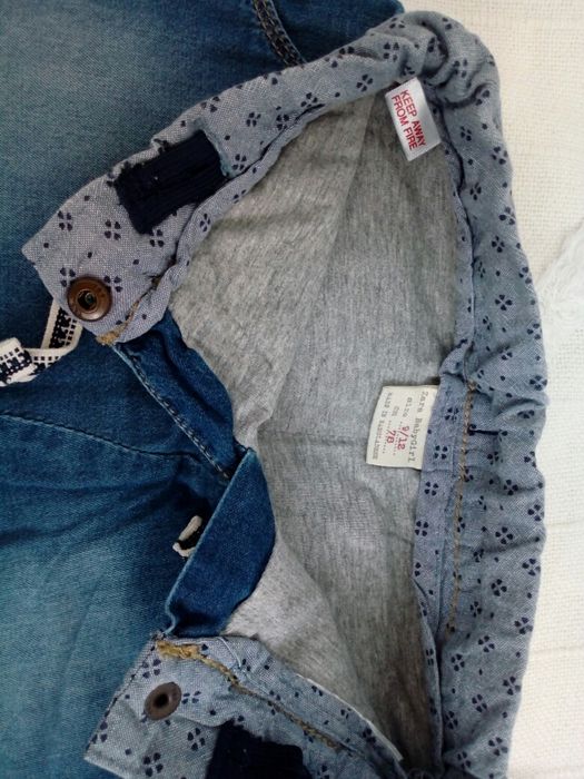 Spodnie jeansy zara na podszewce zara 74 80