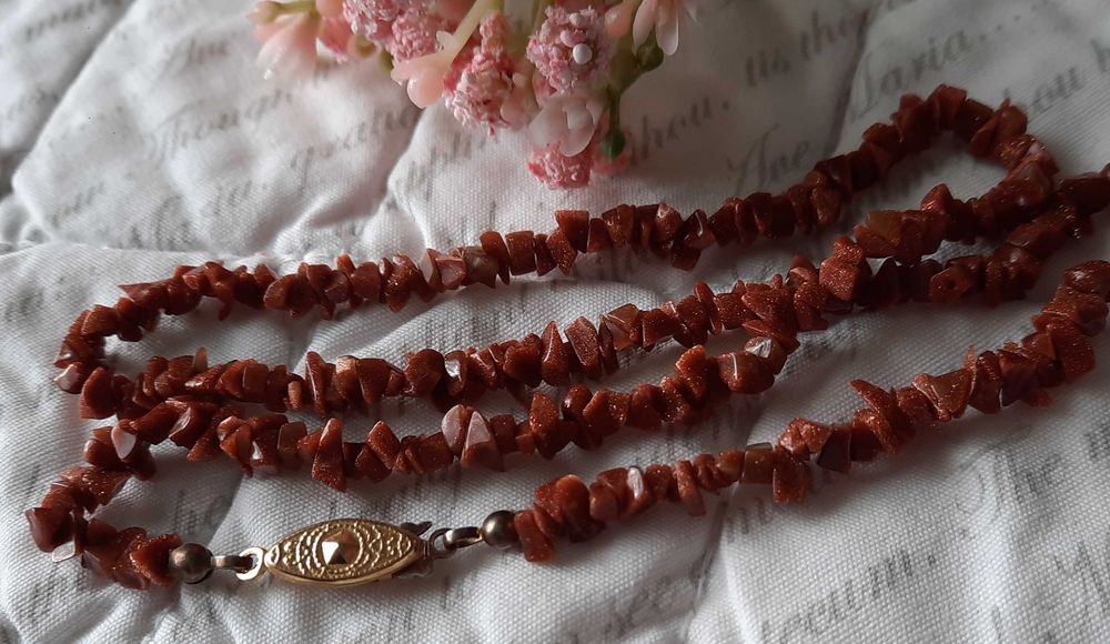Piasek pustyni stary piękny naszyjnik korale kamienie naturalne 46