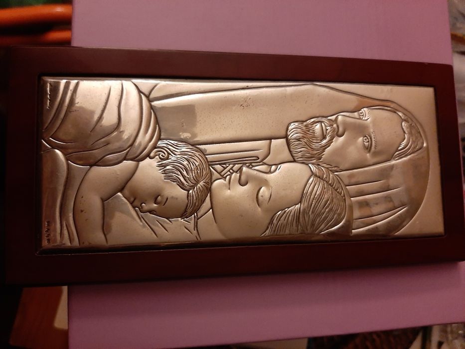 Quadro Religioso em prata bilaminada Italy