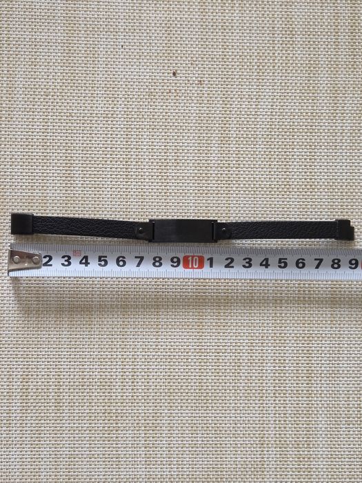 Bransoletka meska czarna Aztorin stal+skora