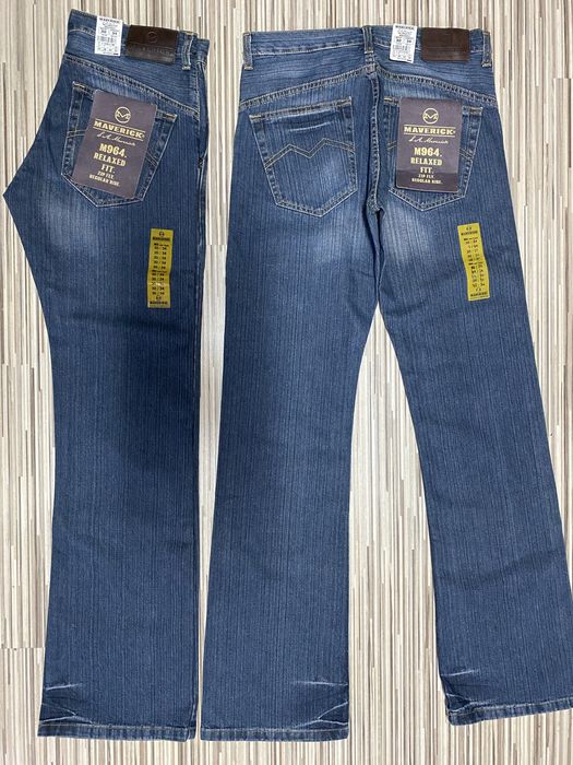 Spodnie męskie jeans 31/34 pas 82 cm komplet 2 sztuki Maverick nowe granat