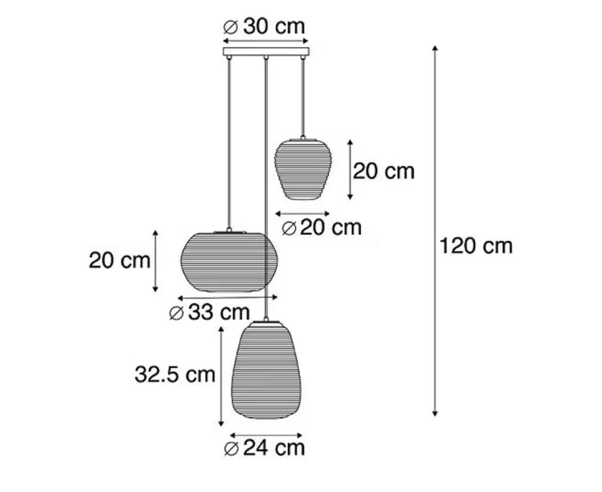 candeeiro teto base metal e  globos de vidro fosco suspensos