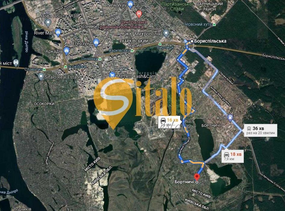 Ділянка, Бортничі, 10 соток, Озеро Заплавне, метро Бориспільська