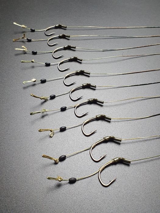 Przypony karpiowe 10 sztuk Tube Blow Back Rig #2 z włosem