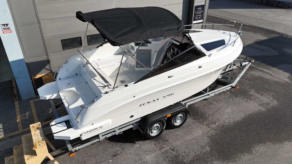 TEXAS 596 z Honda BF 135 i przyczepa - nowy kompletny zestaw od ręki