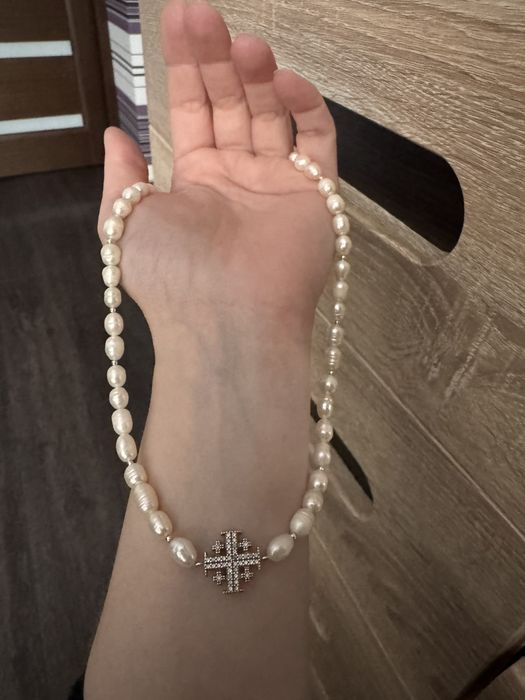 Кольє, намисто, бусы, ожерелье жемчуг,перлини,серебро 925 проба,срібло