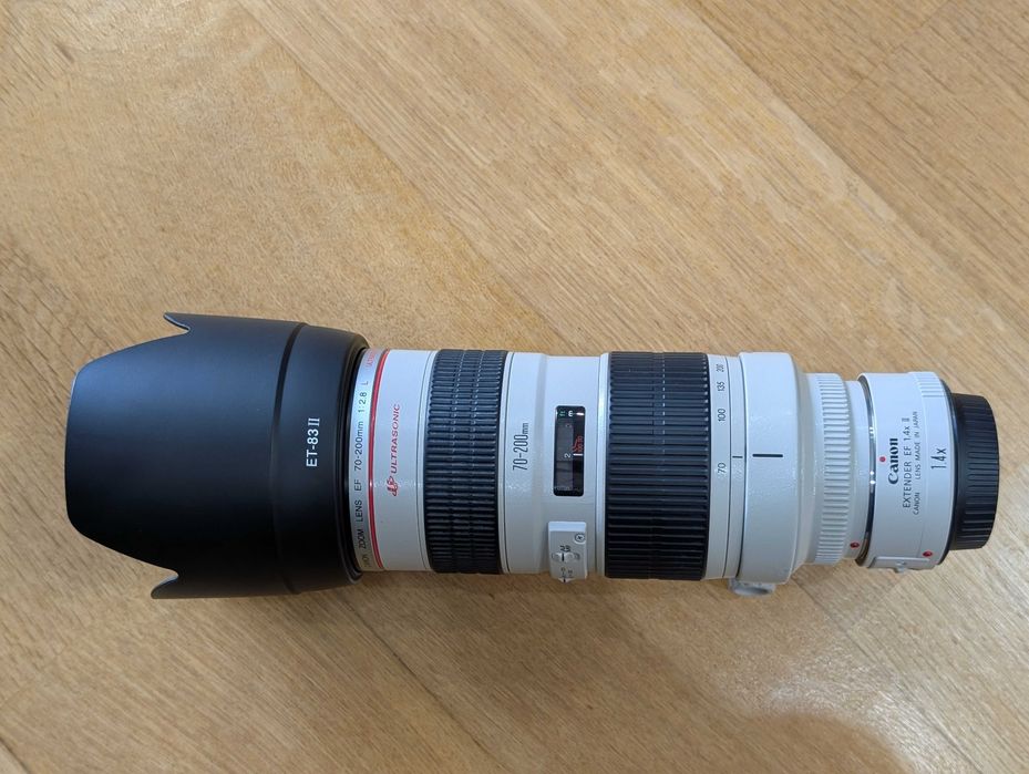 Objetiva Canon EF 70-200mm F2.8 L + Extender EF 1.4x II