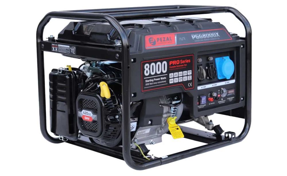Agregat prądotwórczy 6,5 kW PGG8000X AVR, Benzynowy, 32A