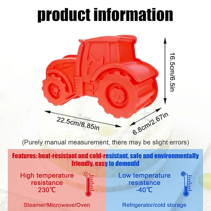 Silikonowa forma do pieczenia deserów galaretki duży traktor