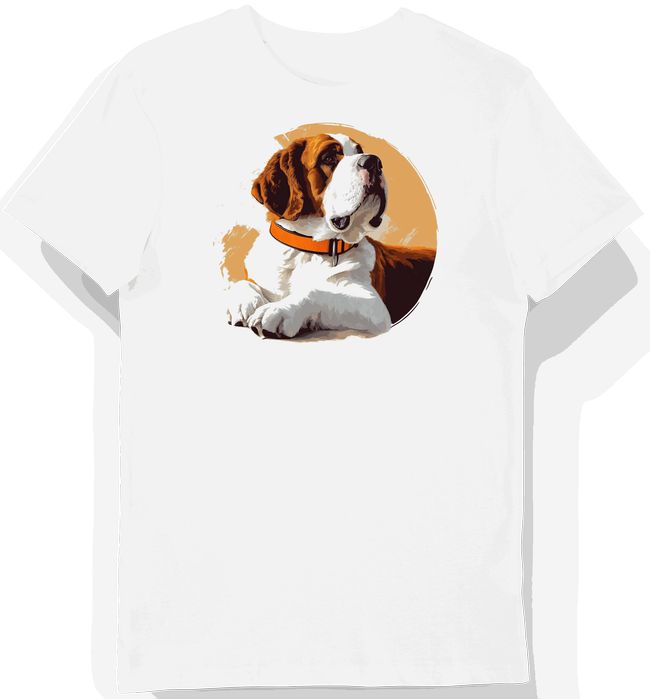 Koszulka męska biała z motywem rasy Bernardyna M