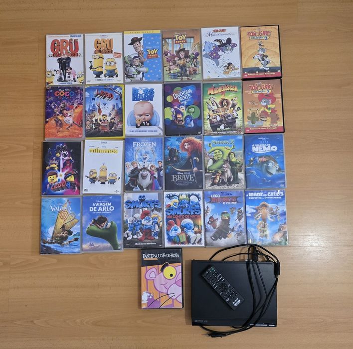 Leitor DVD Sony mais conjunto DVDs infantis