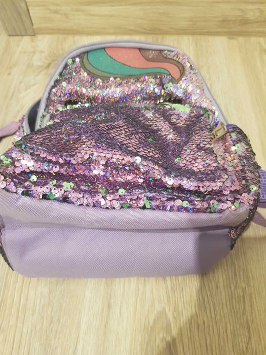 Plecak jednorożec  brokatowe cekiny fioletowy dla dziewczynki