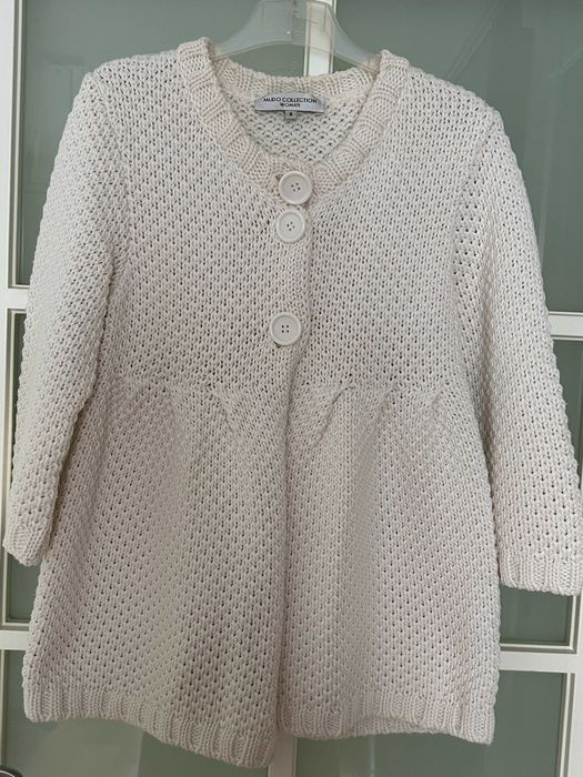 Sweter rozpinany biały