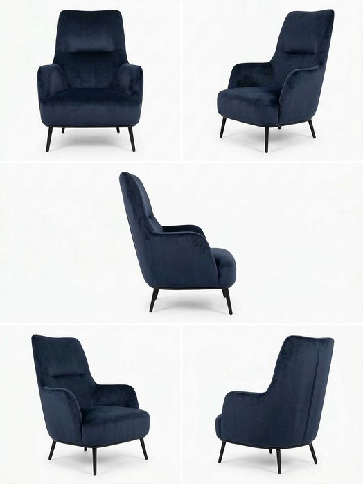 Cadeirão em tecido azul