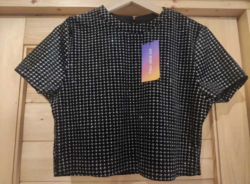 T-shirt curta brilhante NOVA