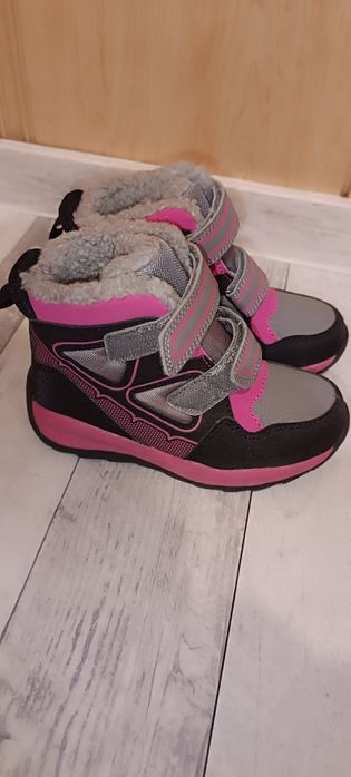 Nowe śniegowce buty zimowe na rzep dla dziewczynki 28