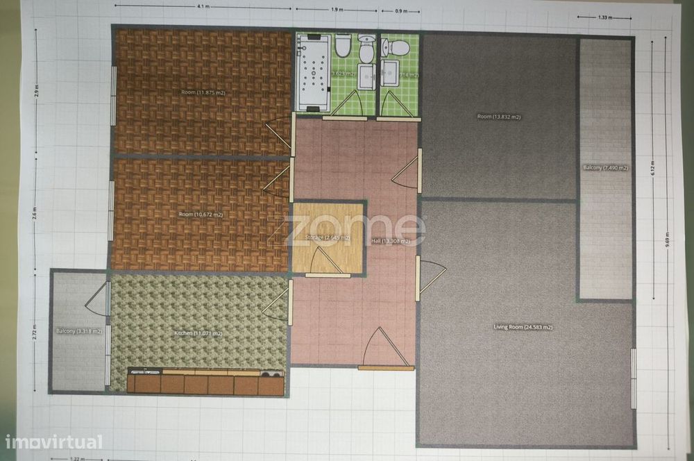 Apartamento T3 com garagem | São Martinho do Bispo | Para remodelar