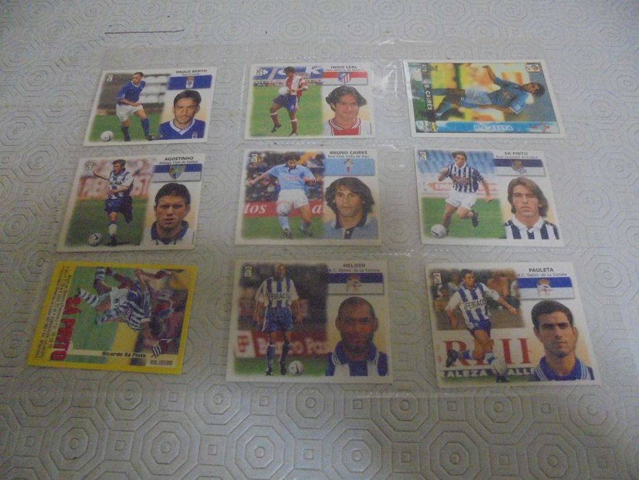 Lote de 63 cromos de jogadores portugueses na La Liga Espanha anos 90