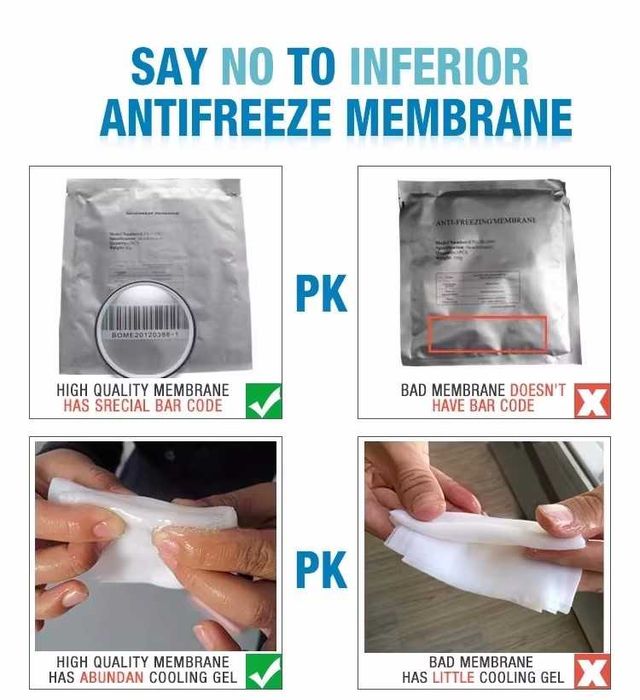 MEMBRANAS ANTICONGELANTES PARA CRIOLIPOLISE - Disponivel M e L