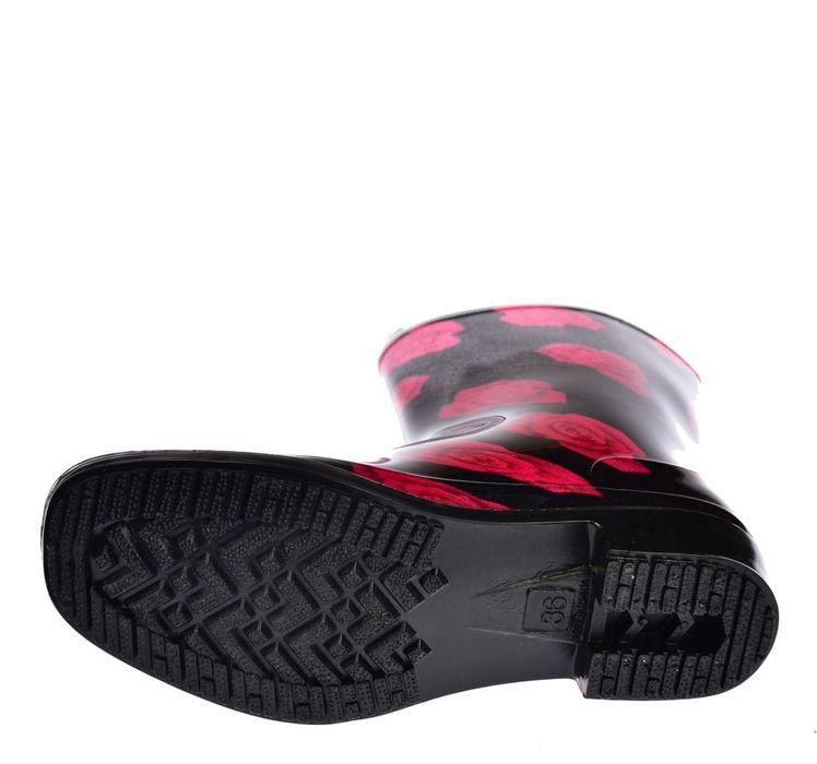 Kalosze damskie gumowce kwiaty ANX-01 Red-1 rozm 39