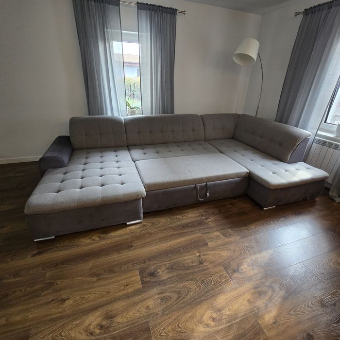 Naroznik duży U szary funkcja spania