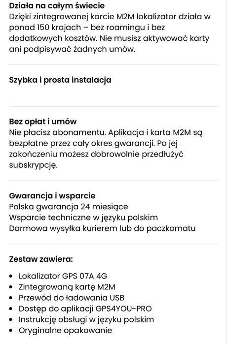 Gps z mikrofonem i bateria wbudowana