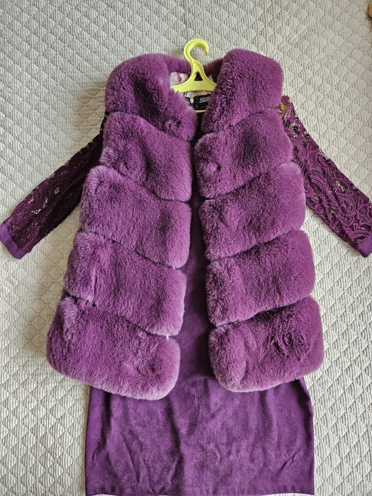 Хутряна жилетка + плаття