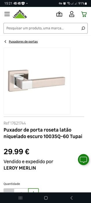 Puxador de porta marca TUPAI Leroy Merlin